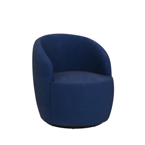 Antetek 2-Unit Small Club Swivel Barrel Chair, Blue Velvet Leisure Accent Sofa