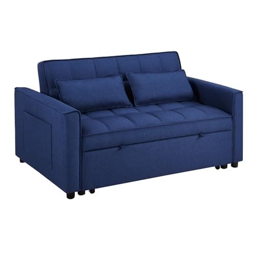 2-in-1 Convertible Loveseat Sofa Bed with Storage, Gray