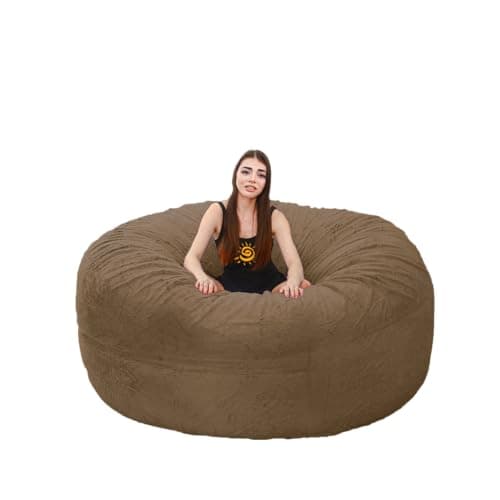 Kids & Adult Bean Bag Chair Cover, Gray PV Velvet (6FT)