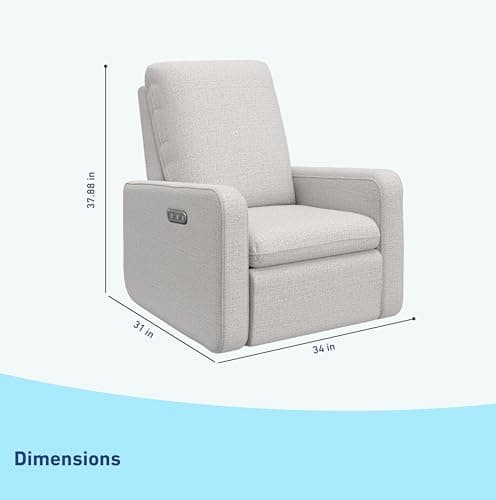 Graco Teddi Power Recliner Swivel Glider - Electronic Recline, USB Charging, Premium Comfort