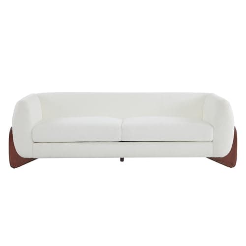 Christopher Knight Home Almab 82 Inches 3-Seater Boucle Couch, Modern Beige Sofa