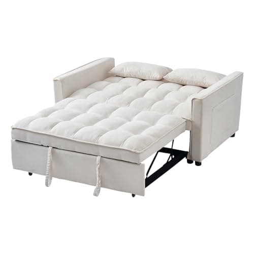 Modern 3-in-1 Sleeper Sofa Bed with Storage - Beige