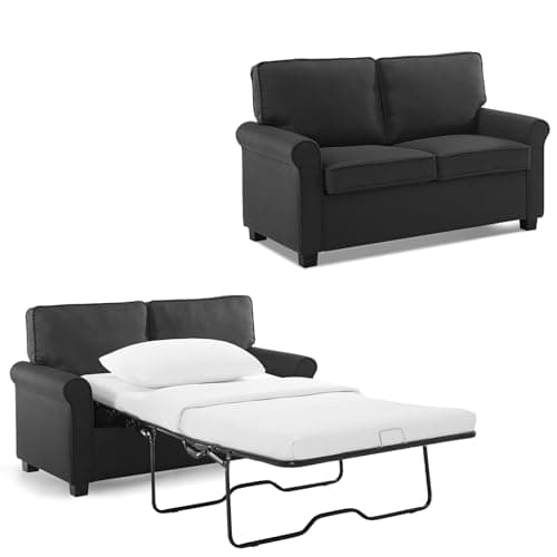 2-in-1 Pull Out Sofa Bed & Loveseat with Memory Foam, Grey