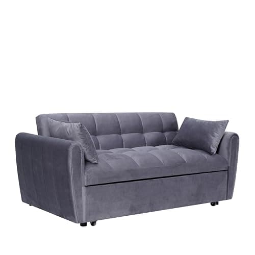 ERYE 3-in-1 Queen Convertible Sleeper Sofa Bed Modern Living Room Couch with 2 Pillows for Home, Apartment, RV