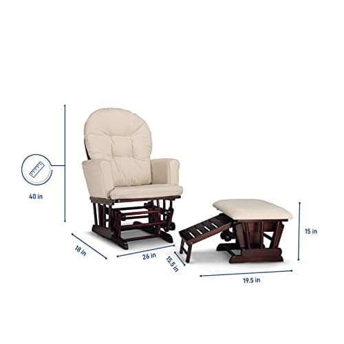 Graco Parker Espresso/Beige Cleanable Glider and Ottoman