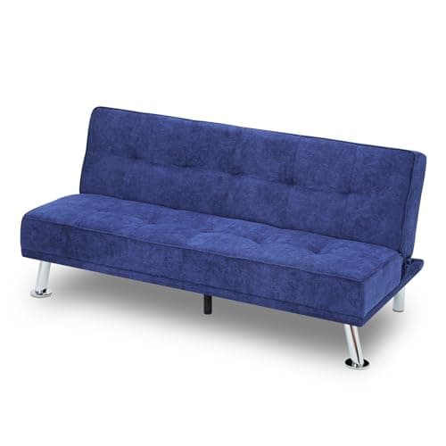 Athena Collection Grey 5 Position Reclining Futon Sofa Bed