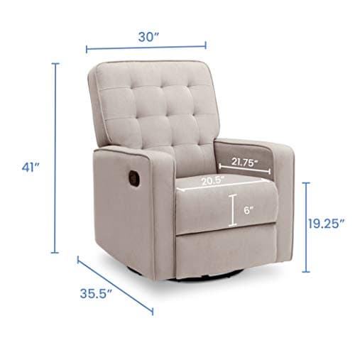 Delta Children Gavin Stain-Resistant Recliner Glider with LiveSmart Fabric