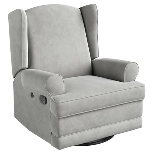 STORKCRAFT Ivory Upholstered Swivel Glider with USB Charging Port