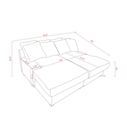 Antetek Green Corduroy Double Chaise Lounge Chair with Thick Cushion