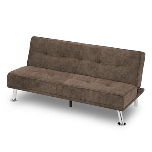 Athena Collection Grey 5 Position Reclining Futon Sofa Bed