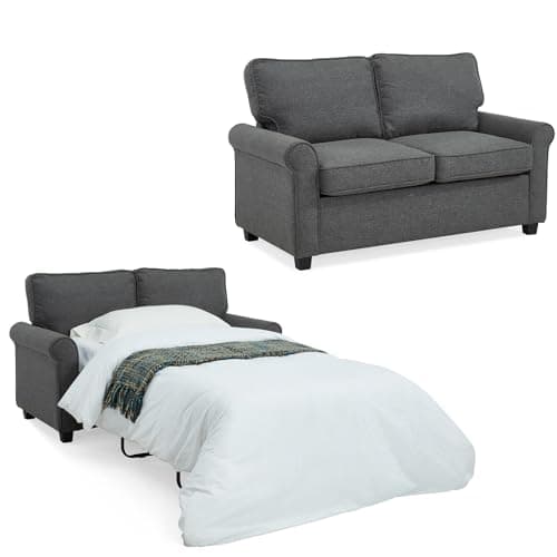2-in-1 Pull Out Sofa Bed & Loveseat with Memory Foam, Grey