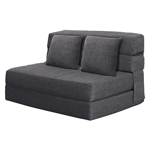 ANONER 60" Fold Sofa Bed Queen Size Dark Gray Memory Foam Couch