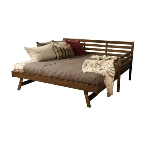 Kodiak Furniture Rustic Walnut Daybed with Pop Up Trundle, Up to 500 lbs Capacity
