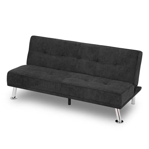 Athena Collection Grey 5 Position Reclining Futon Sofa Bed