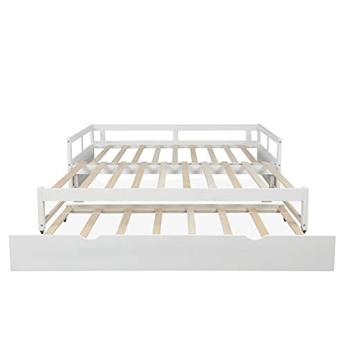 Harper & Bright Designs Extendable Daybed with Twin to King Sofa Bed, White