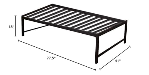 Kings Brand Twin Black Metal High Rise Platform Daybed with Pop-Up Trundle