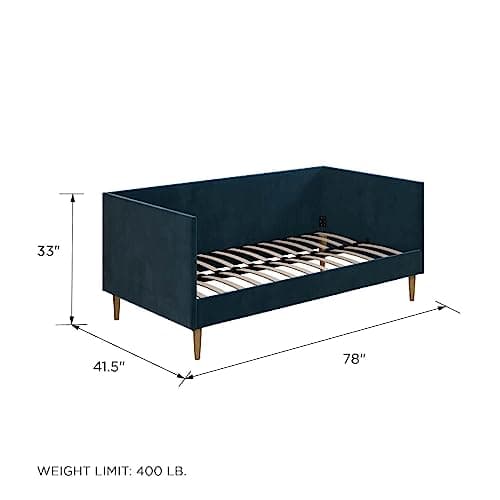 DHP Franklin Mid-Century Velvet Daybed, Twin, Blue