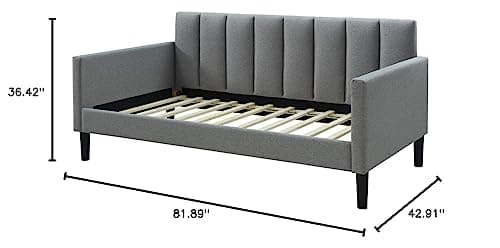 LuXeo Bristol Gray Upholstered Twin Daybed