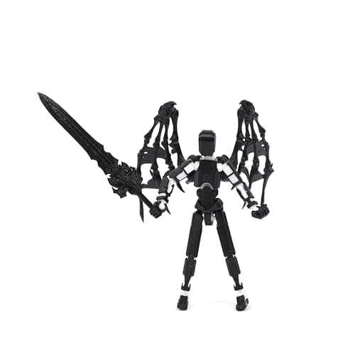 4PCS T13 Lucky Robot Action Figures, 5.54-inch Movable 3D Printed