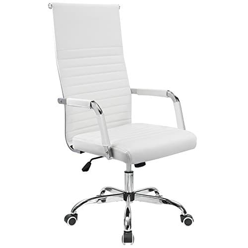 Furmax Black High Back PU Leather Executive Swivel Chair with Arms