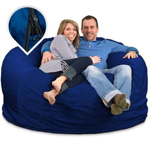ULTIMATE SACK 6000 (6 ft.) Bean Bag Chair Cover, Burgundy Suede