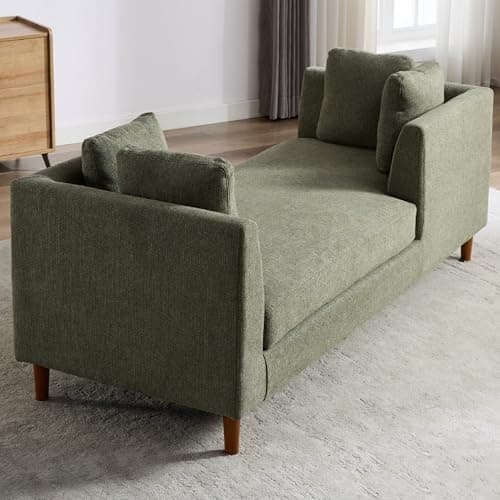 Chenille Grey 75" Oversized Upholstered Chaise Lounge Chair