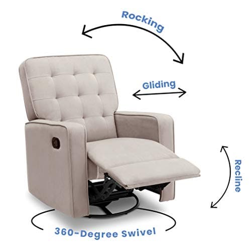 Delta Children Gavin Stain-Resistant Recliner Glider with LiveSmart Fabric