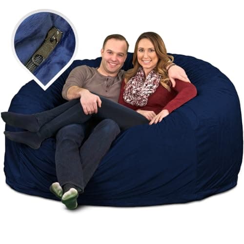 ULTIMATE SACK 6000 (6 ft.) Bean Bag Chair Cover, Burgundy Suede