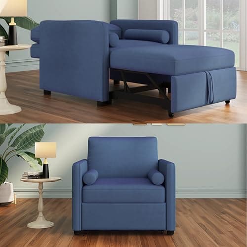 3-in-1 Queen Convertible Couch Bed Velvet Sleeper Sofa for Living Room