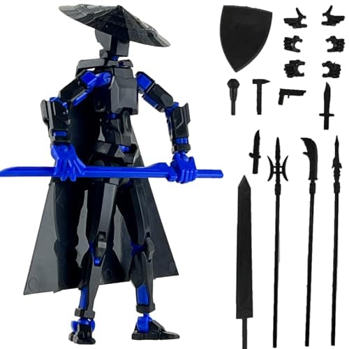 T13 Action Figure Accessories, Dummy 13 Multi-Jointed 3D Printed Toys (Black)