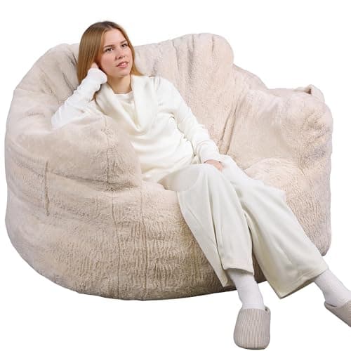 WLIVE Giant Bean Bag Chair with Armrests, Grey
