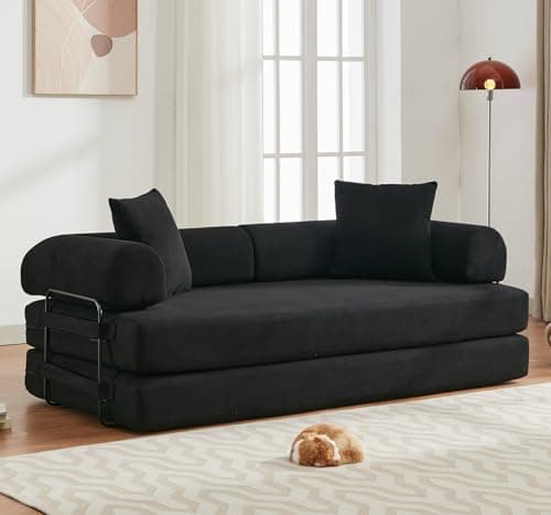 3-Seater Convertible Sofa Bed with Removable Backrest, King Size Green Corduroy for Living Room/Dorm