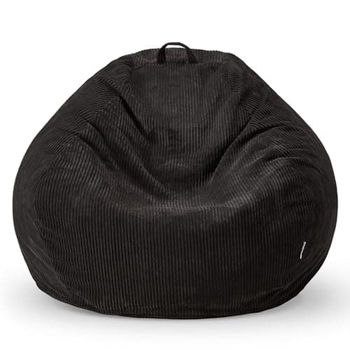 Teardrop Memory Foam Bean Bag Chair, Soft Pink Corduroy Cover