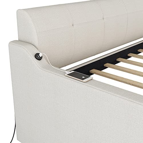 Bellemave Expandable Daybed with Trundle & USB Charging, Beige