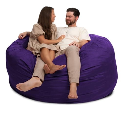 ULTIMATE SACK 6000 (6 ft.) Bean Bag Chair Cover, Burgundy Suede