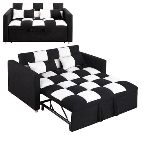 Black Velvet 3-in-1 Couch Bed with Adjustable Backrest