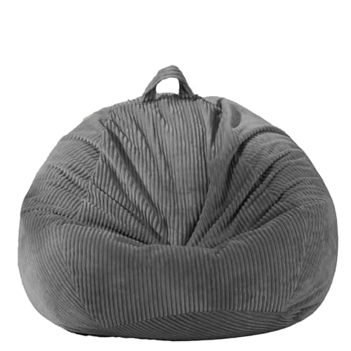 Giant Green Soft Corduroy Stuffed Animal Storage Bean Bag Chair
