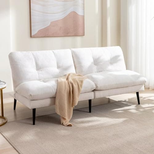 Modern Splitback Futon Couch Bed with Adjustable Backrest, Grey