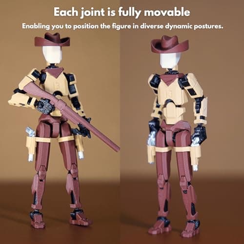 Western Cowboy t13 3D Printed Action Figure for Collectors