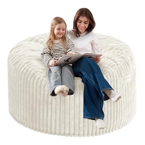 Homguava 3 FT Memory Foam Bean Bag Chair, White