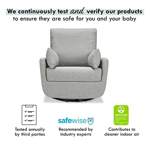 Frost Grey DaVinci Juno Swivel Glider | Greenguard Gold & CertiPUR-US Certified