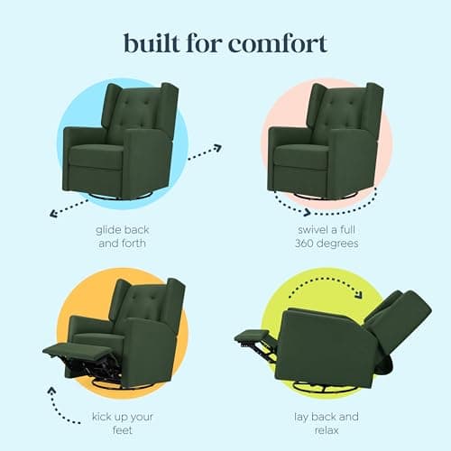 Pine Green Greenguard Certified Maddox Recliner & Swivel Glider