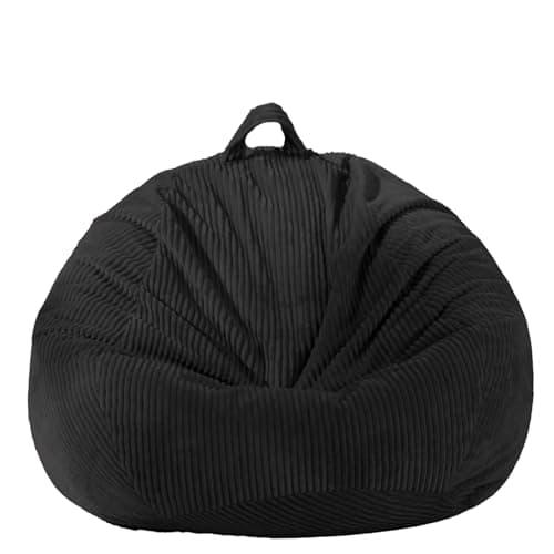 Giant Green Soft Corduroy Stuffed Animal Storage Bean Bag Chair