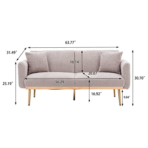 Modern Grey Convertible Futon Sofa Bed with Adjustable Positions
