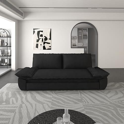 3-in-1 Queen Convertible Couch Bed Velvet Sleeper Sofa for Living Room