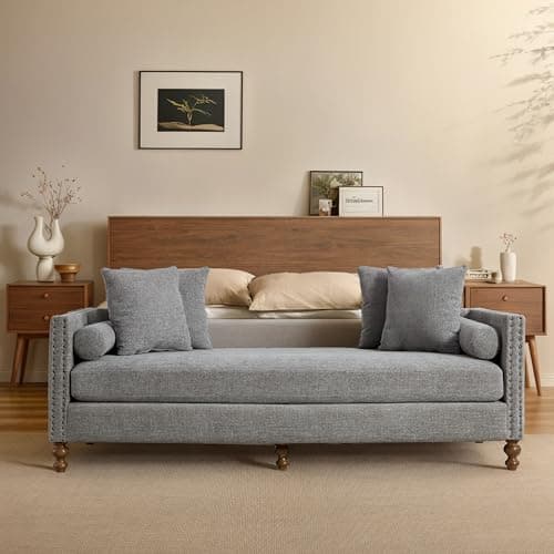 Chenille Grey 75" Oversized Upholstered Chaise Lounge Chair