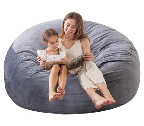 EDUJIN 5 ft Dark Gray Memory Foam Bean Bag Chair