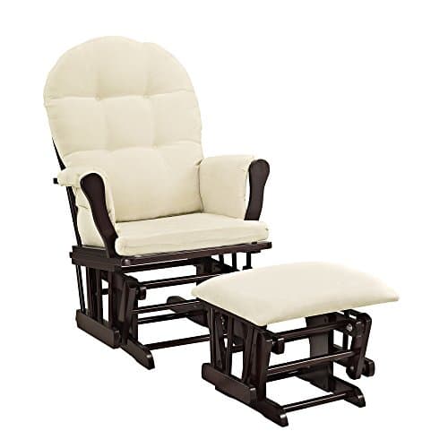 Angel Line Windsor Glider & Ottoman Cushion, Black/Dark Grey