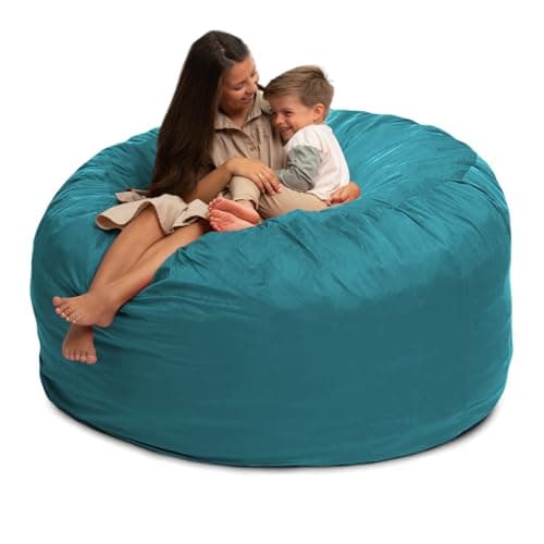 ULTIMATE SACK 6000 (6 ft.) Bean Bag Chair Cover, Burgundy Suede