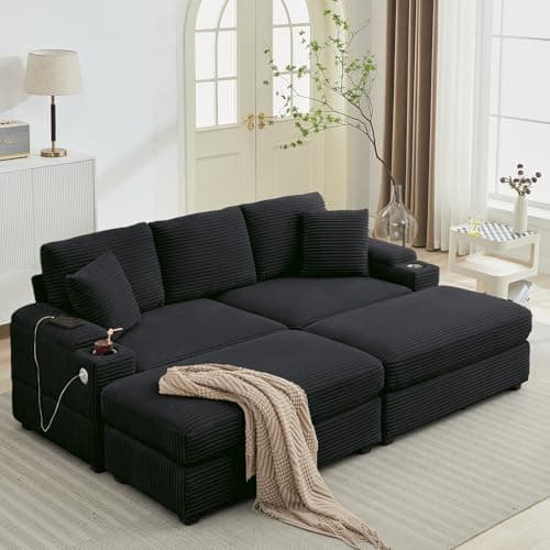 Oversized Grey Double Chaise Lounge with Ottomans and Armrest Storage for Living Room or Bedroom
Oversized Grey Corduroy Chaise Lounge with Cup Holder and USB Port for Living Room or Bedroom
Oversized Grey Chaise Lounge with Armrest Storage, Cup Hold